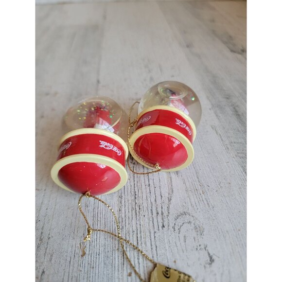 Vintage snow globe coke miniature ice cold soda ornament Xmas set - Picture 6 of 6